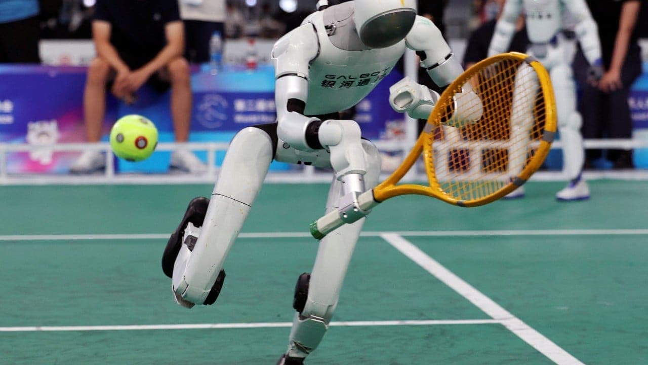 Humanoid Robots Compete in Tennis and Track at Beijing Tournament